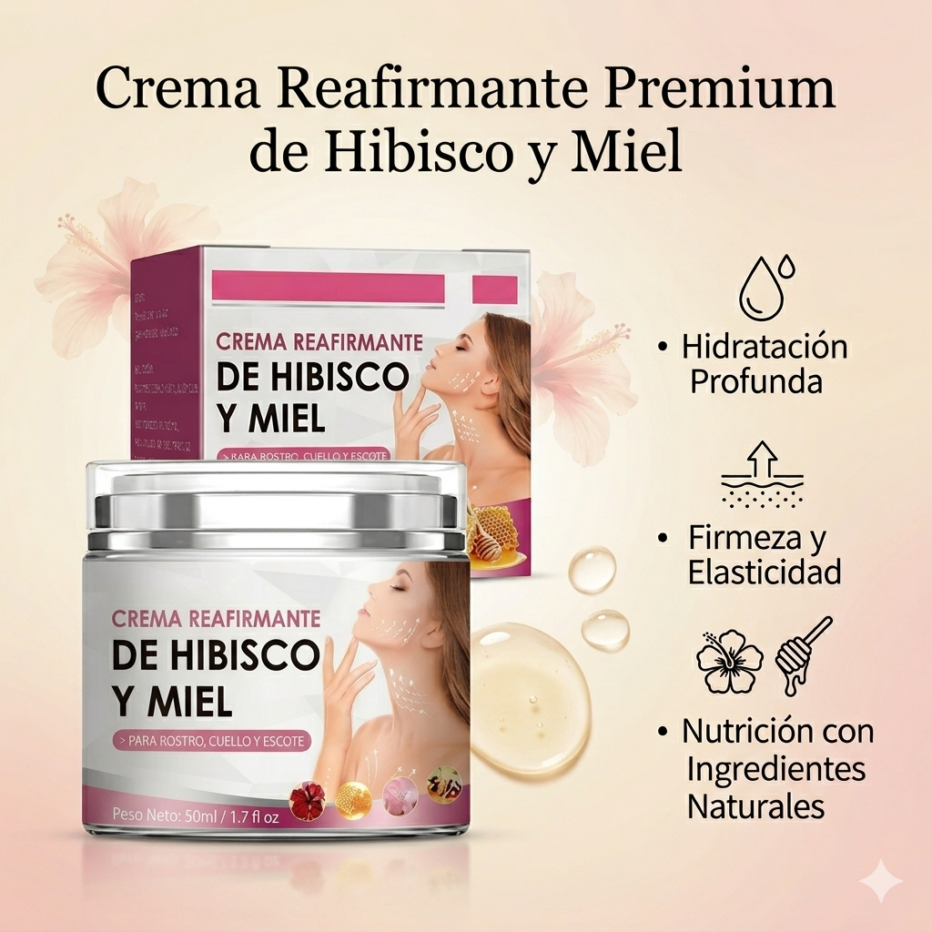 1+1 GRATIS / Crema Hidrantante de hibisco y miel. Rejuvenece, hidrata y estira tu piel